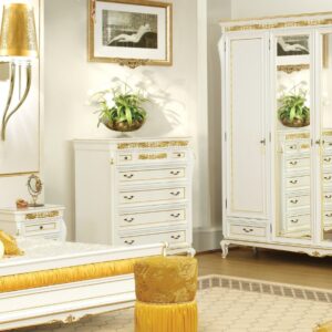 Mobilier Dormitor Alb Colecția Verona Gold